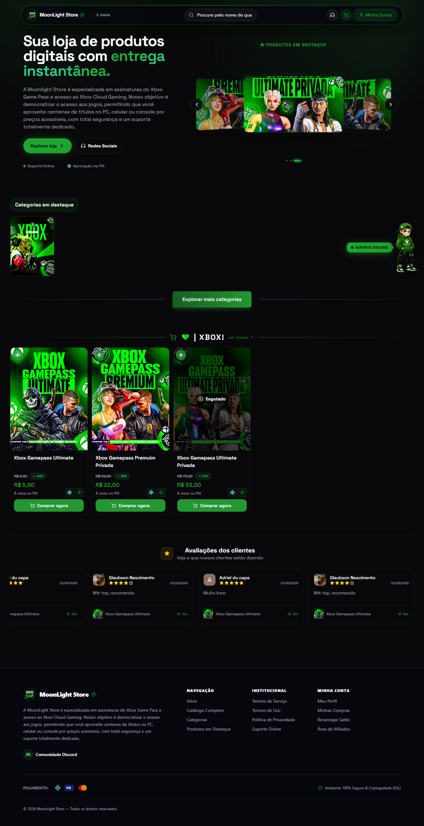 MoonLight Store - E-Commerce de Produtos Digitais